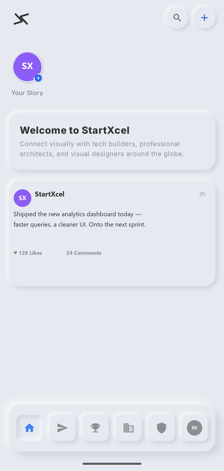 STARTXCEL home feed